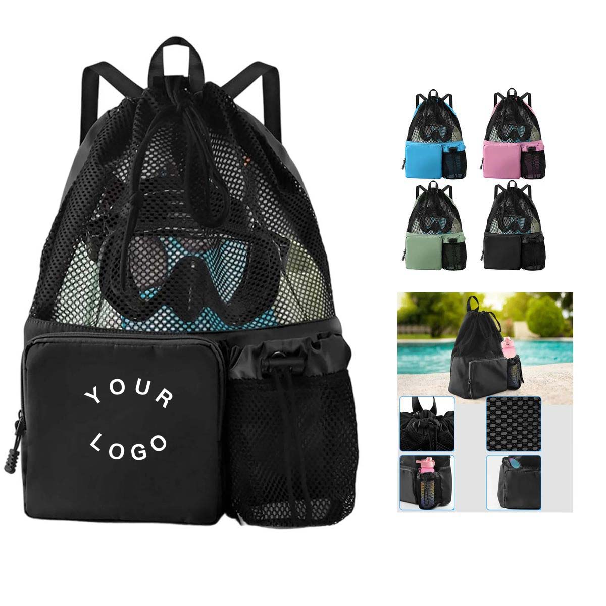 Drawstring Backpack with Wide Shoulder Straps 1