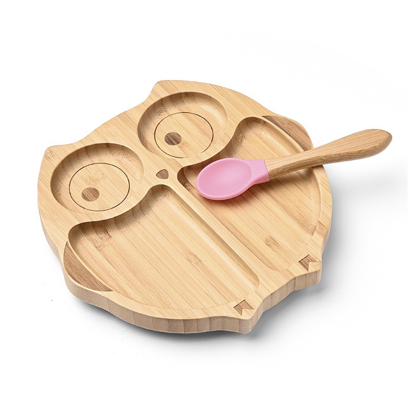 Natural Bamboo Toddler Plates For Stay Put Feeding 4