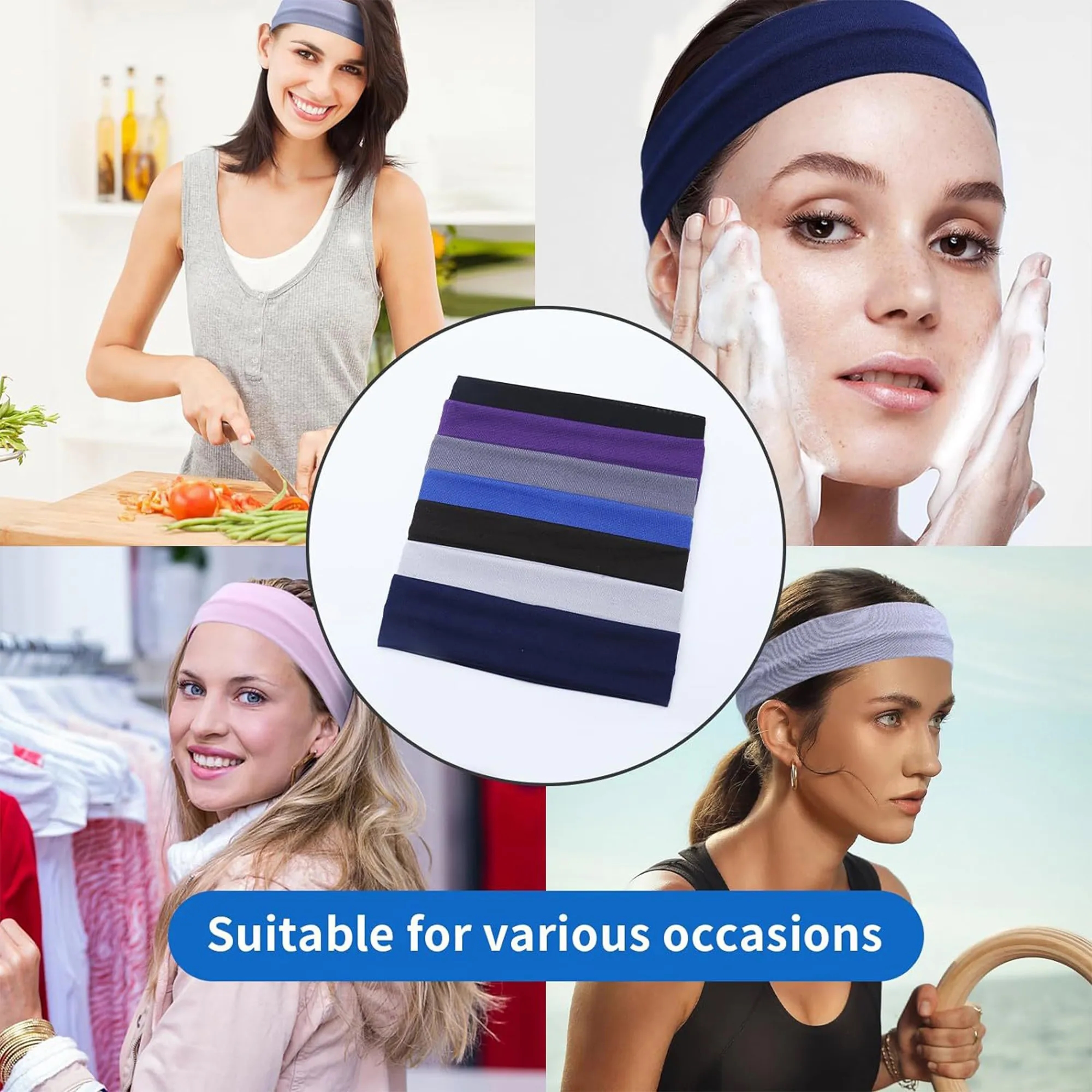 Soft Breathable Stretchy Headband Sweat Control Headwear 2