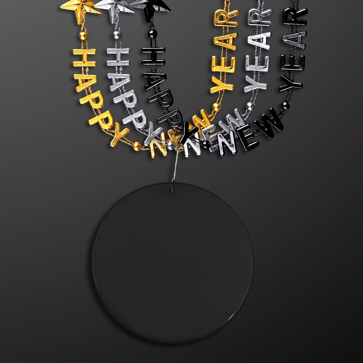 Happy New Year Party Beads with Medallion 3