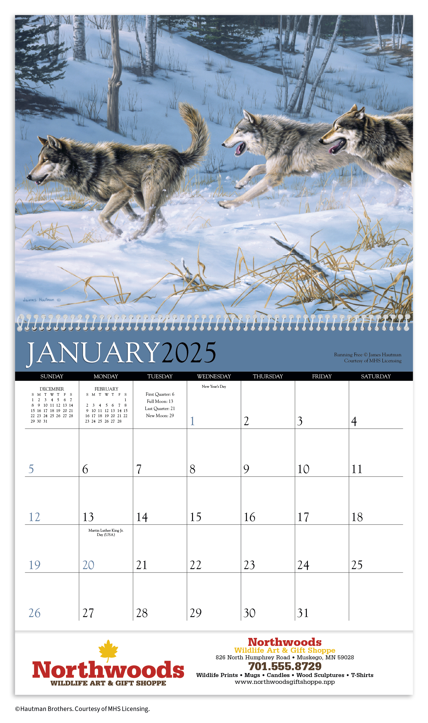 Triumph® Calendars Wildlife Art by the Hautman Brothers Calendar 13