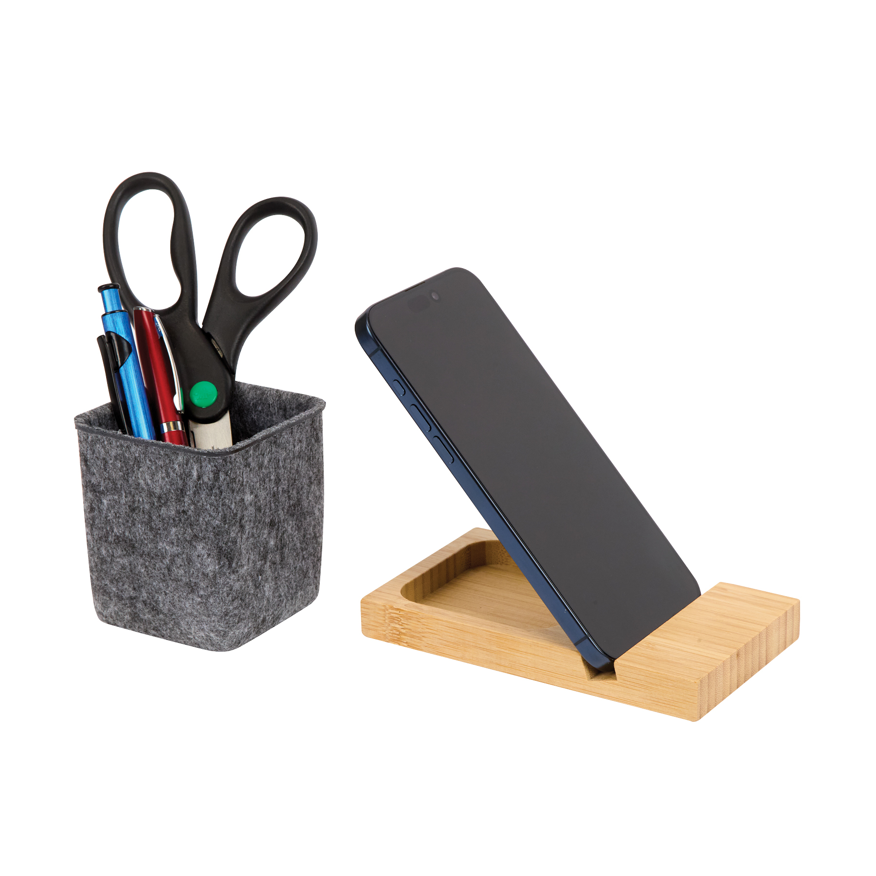 Renton Recycled Felt and Bamboo Pen/Device/Card Holder 14