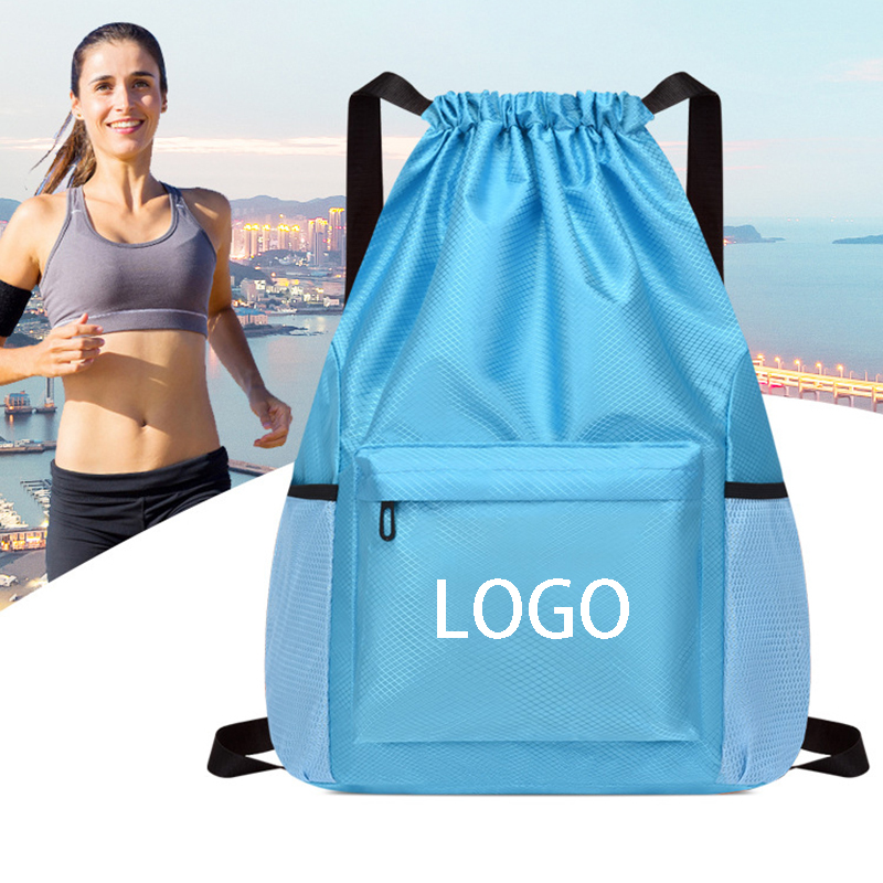 Large Sports Drawstring Backpack w/Waterproof Folder 17