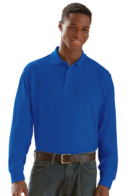 Long Sleeve Soft-Blend Double-Tuck Pique Polo 15