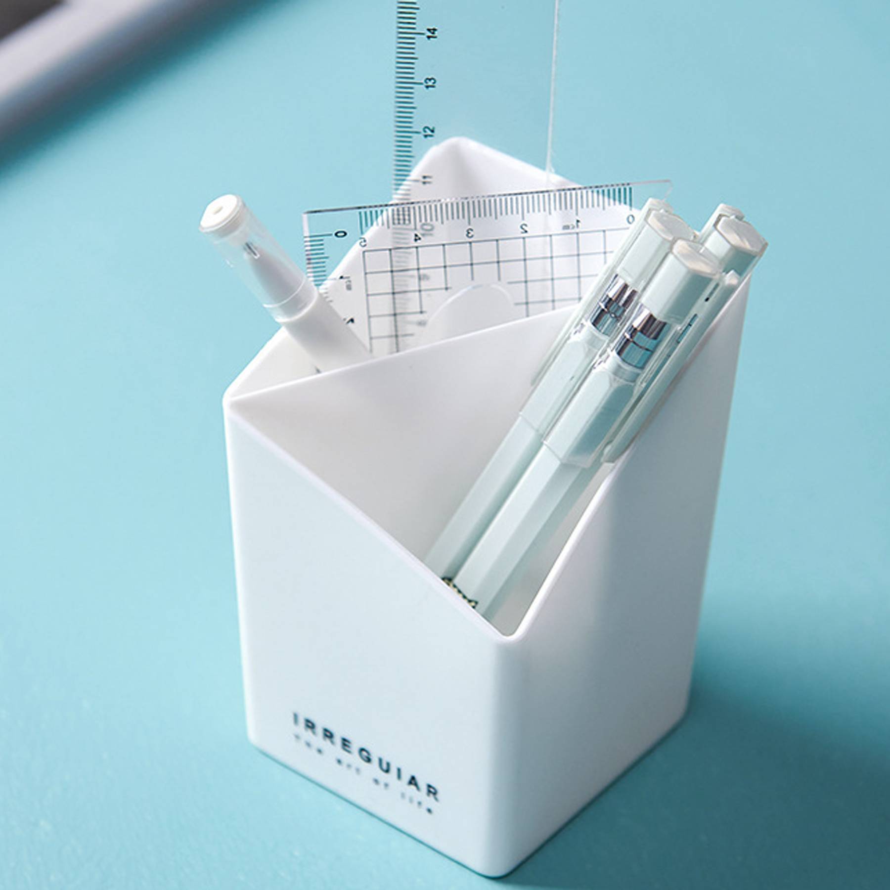 Plastic Multi-function Compartment Pen Holder Storage Box 5