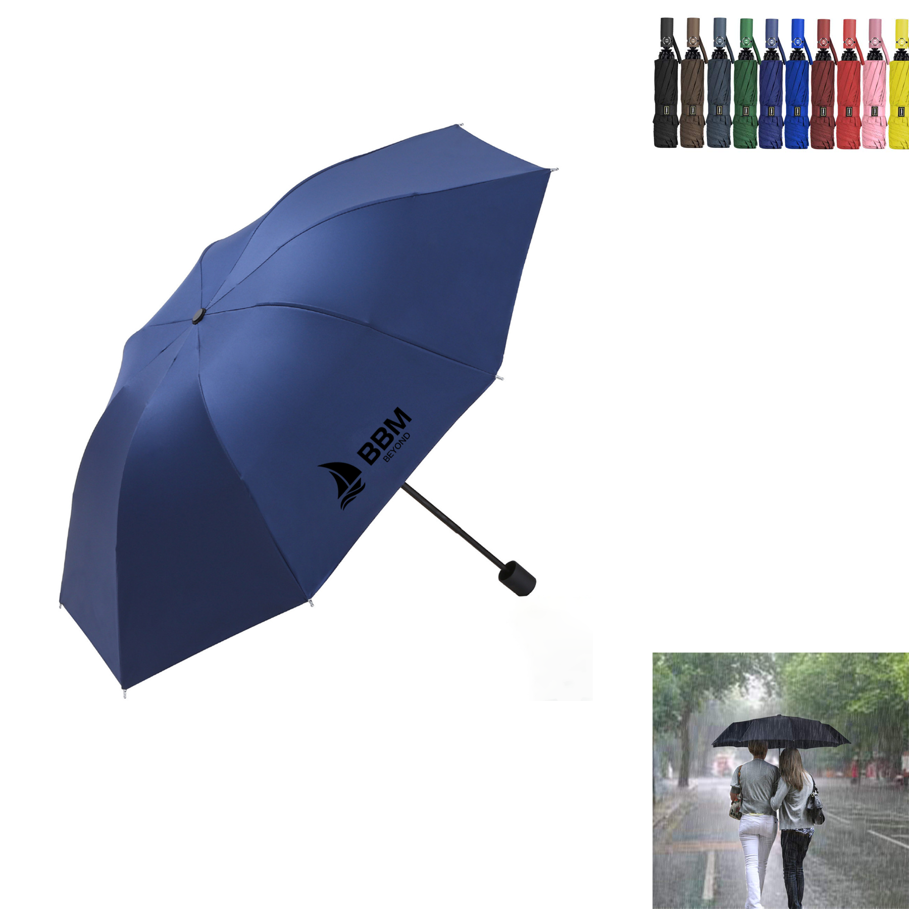 8-Rib Automatic Folding Umbrella 1