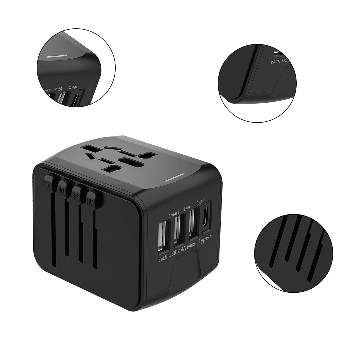 Universal Travel Adapter with USB Charging Ports 9