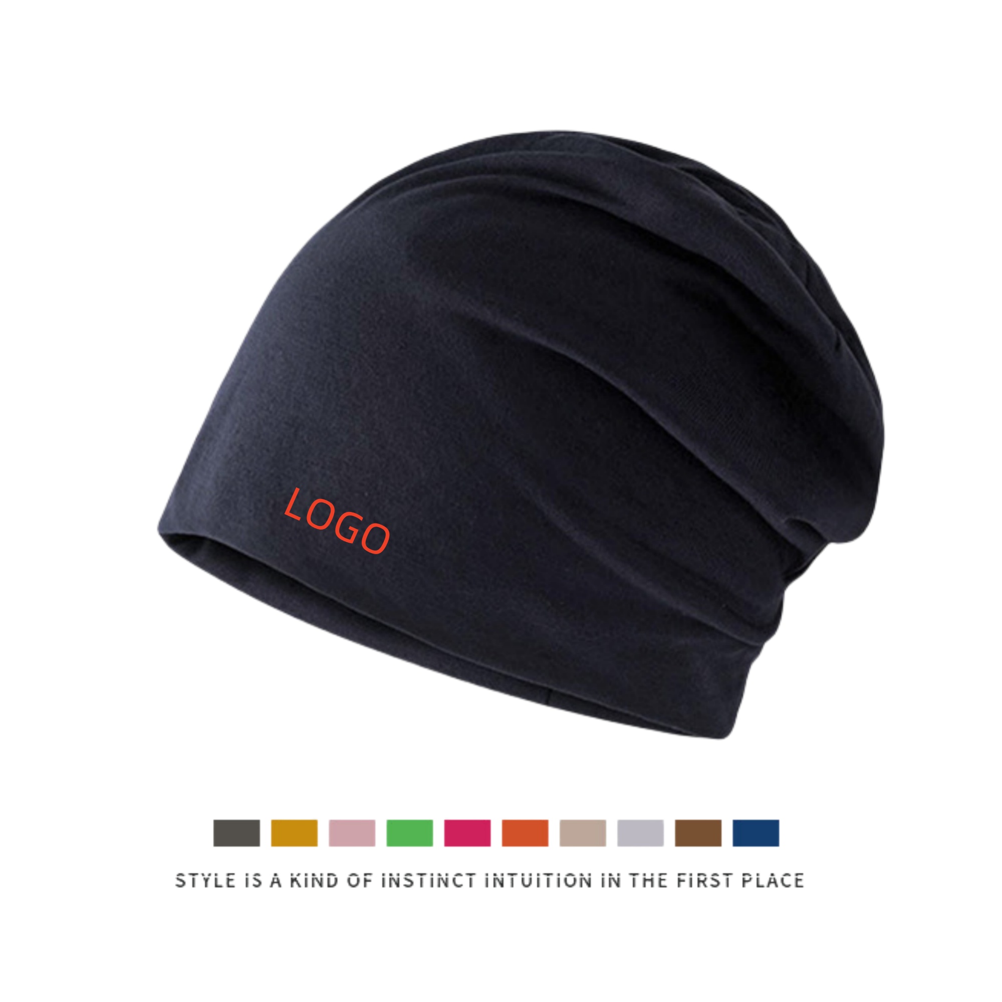 Solid Color Polyester Knit Slouch Beanies 2