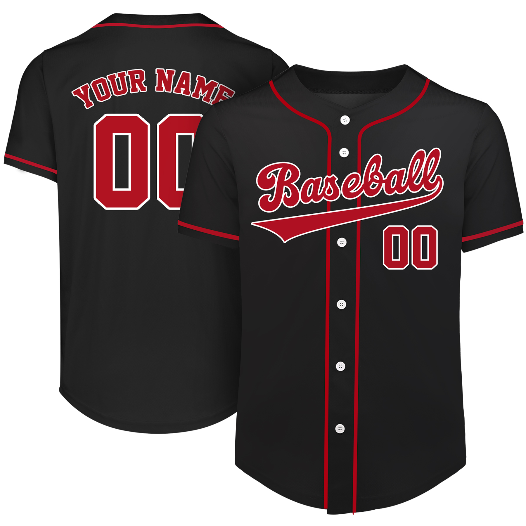 Custom Full-Button Baseball Jersey (Full Color Dye Sublimated) 9