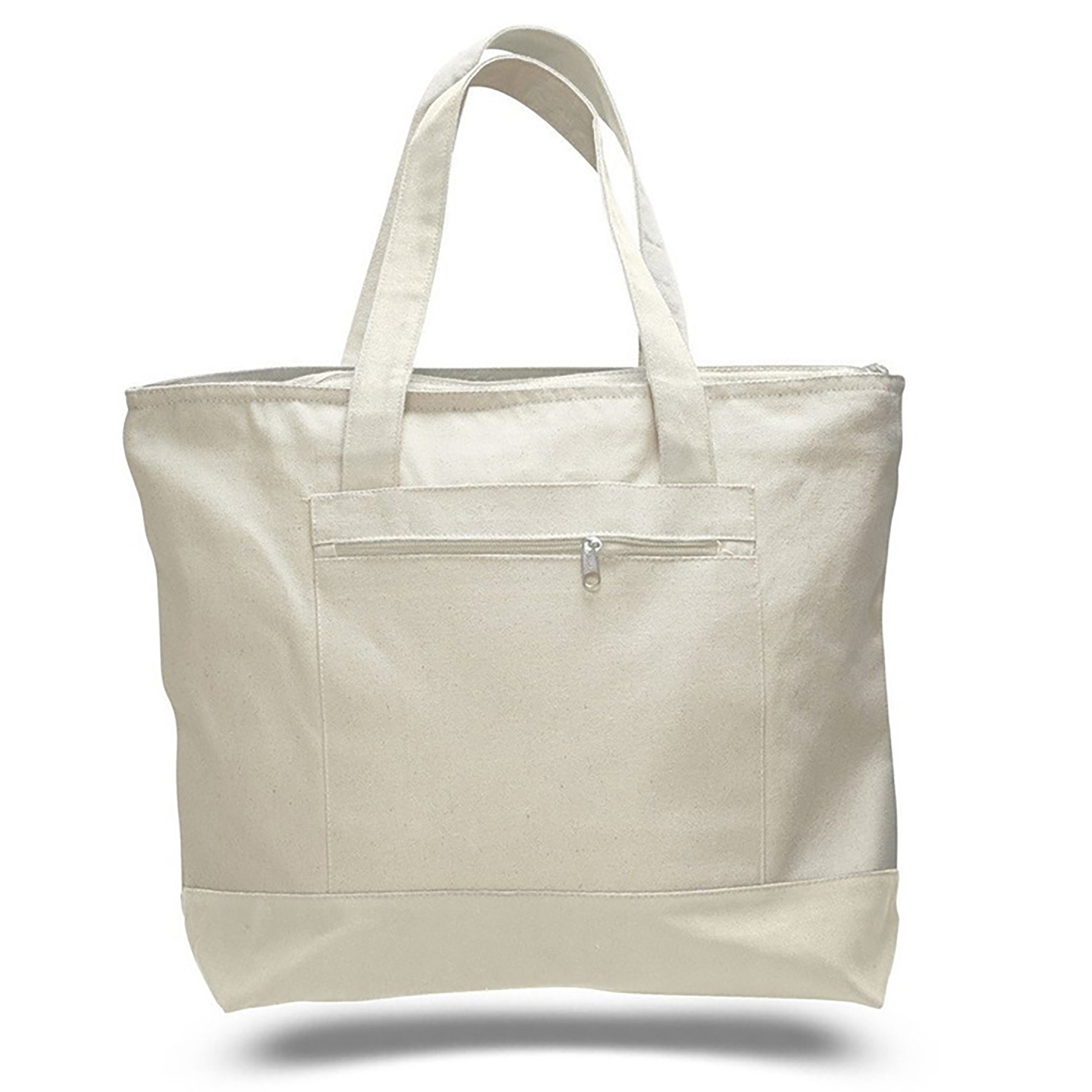 Zipper Sturdy Canvas Tote Bags for Beach/Work/ Travel/ Shopping 2