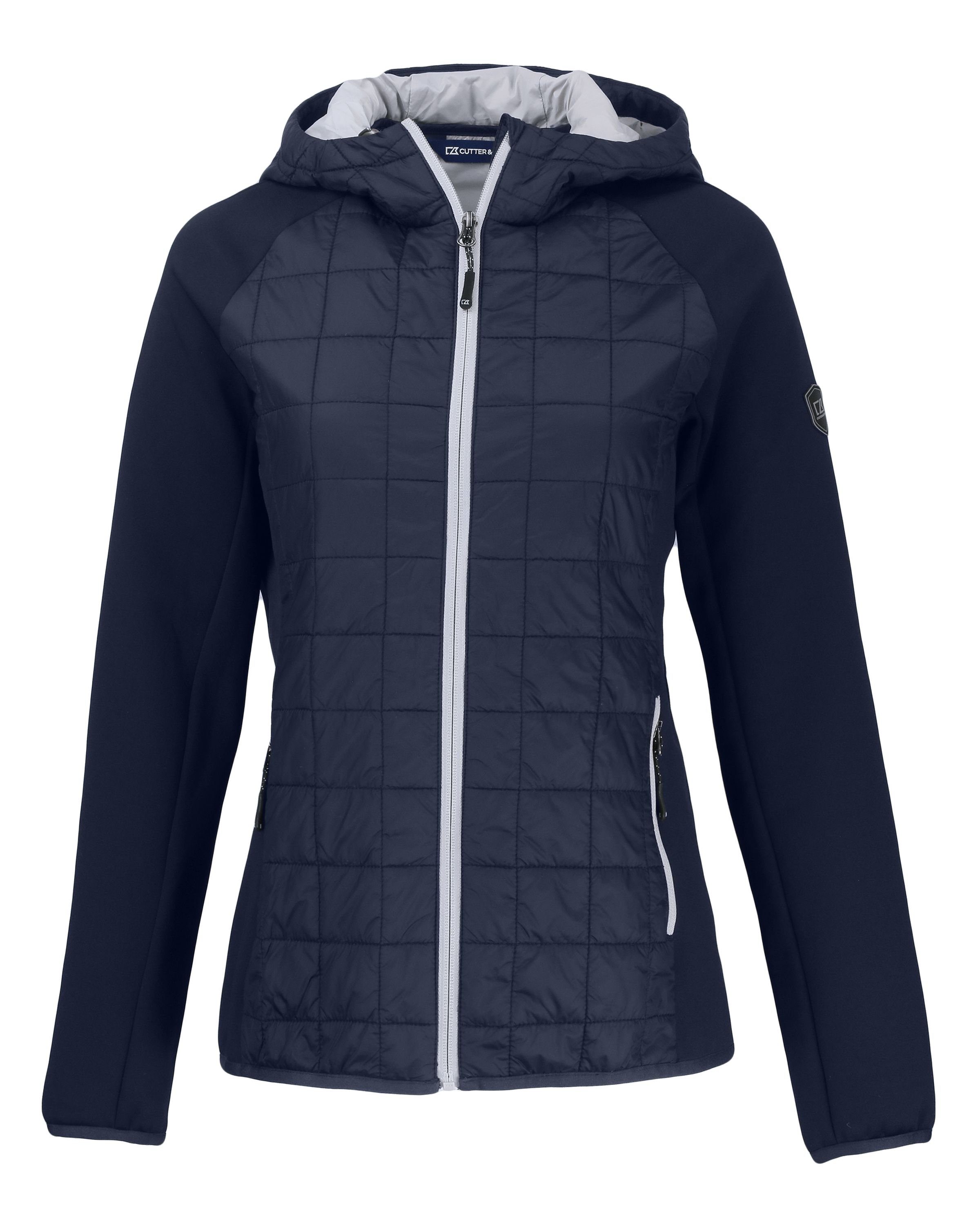 Cutter & Buck Rainier Recycled Insulated Hybrid Puffer Womens Full Zip Jacket 13
