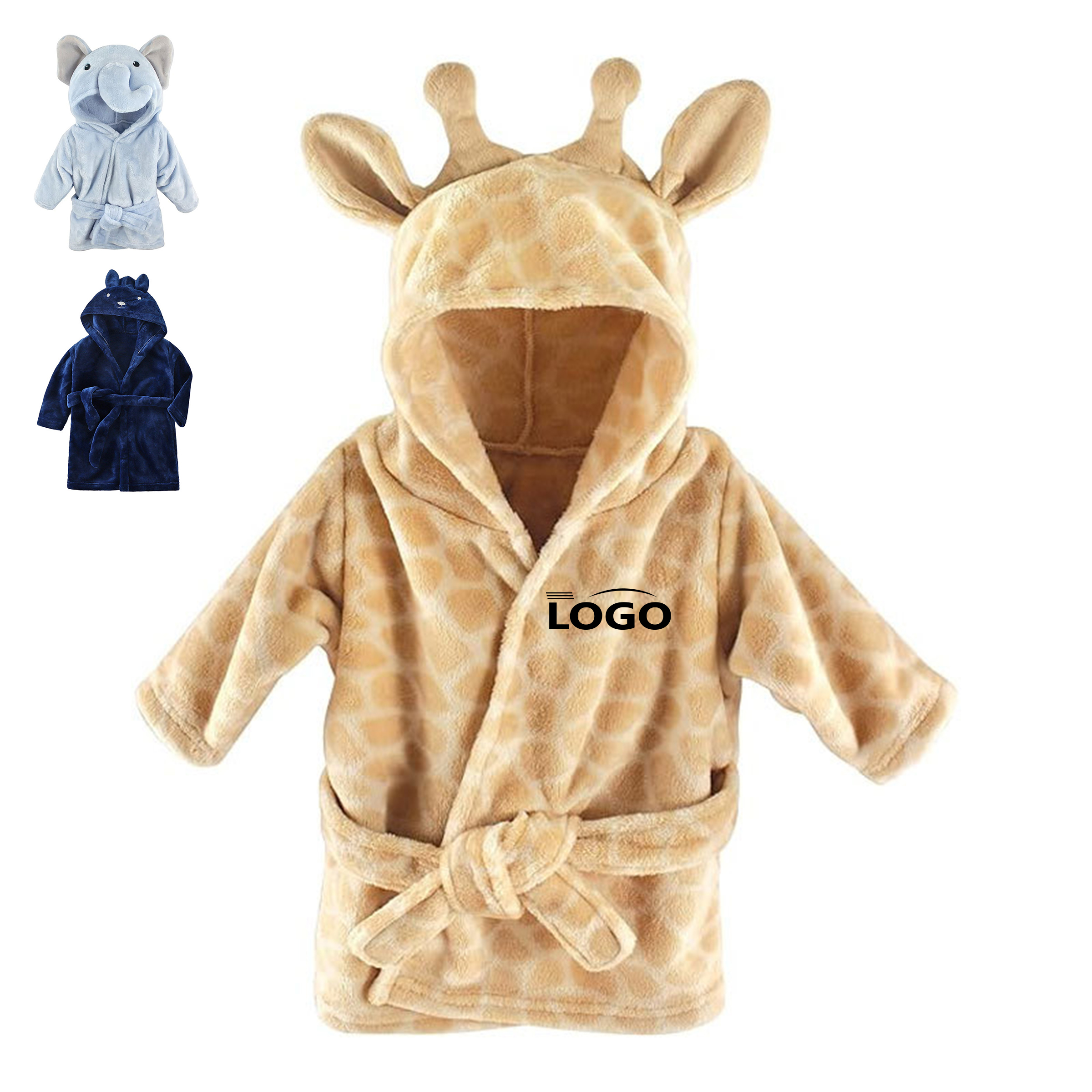 Cozy Animal-Themed Flannel Bathrobe for Kids 4