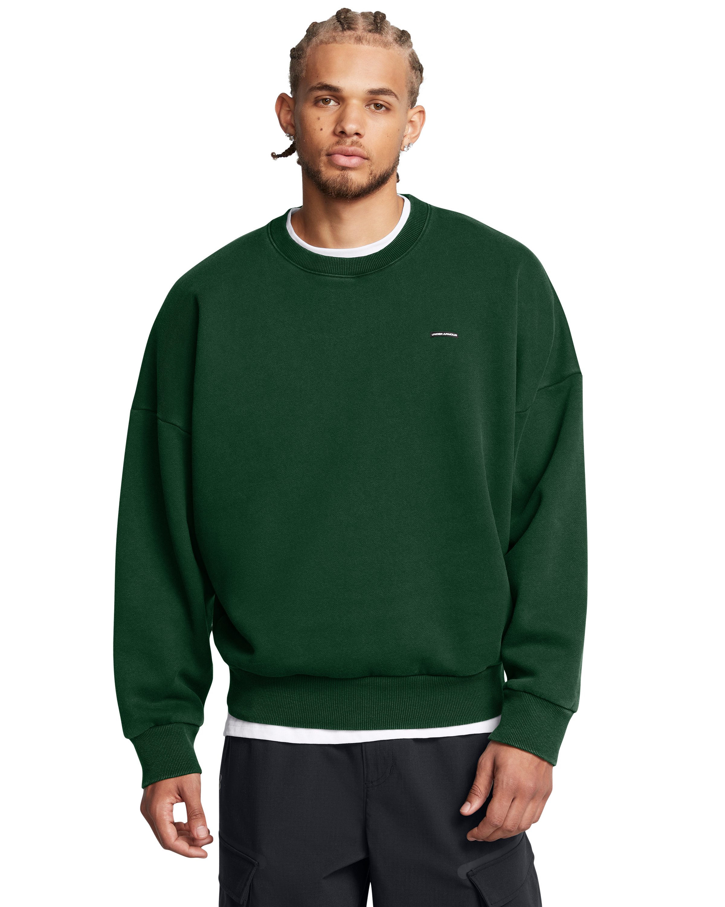UA Icon Heavyweight Fleece Wash Men's Oversized Crew 2