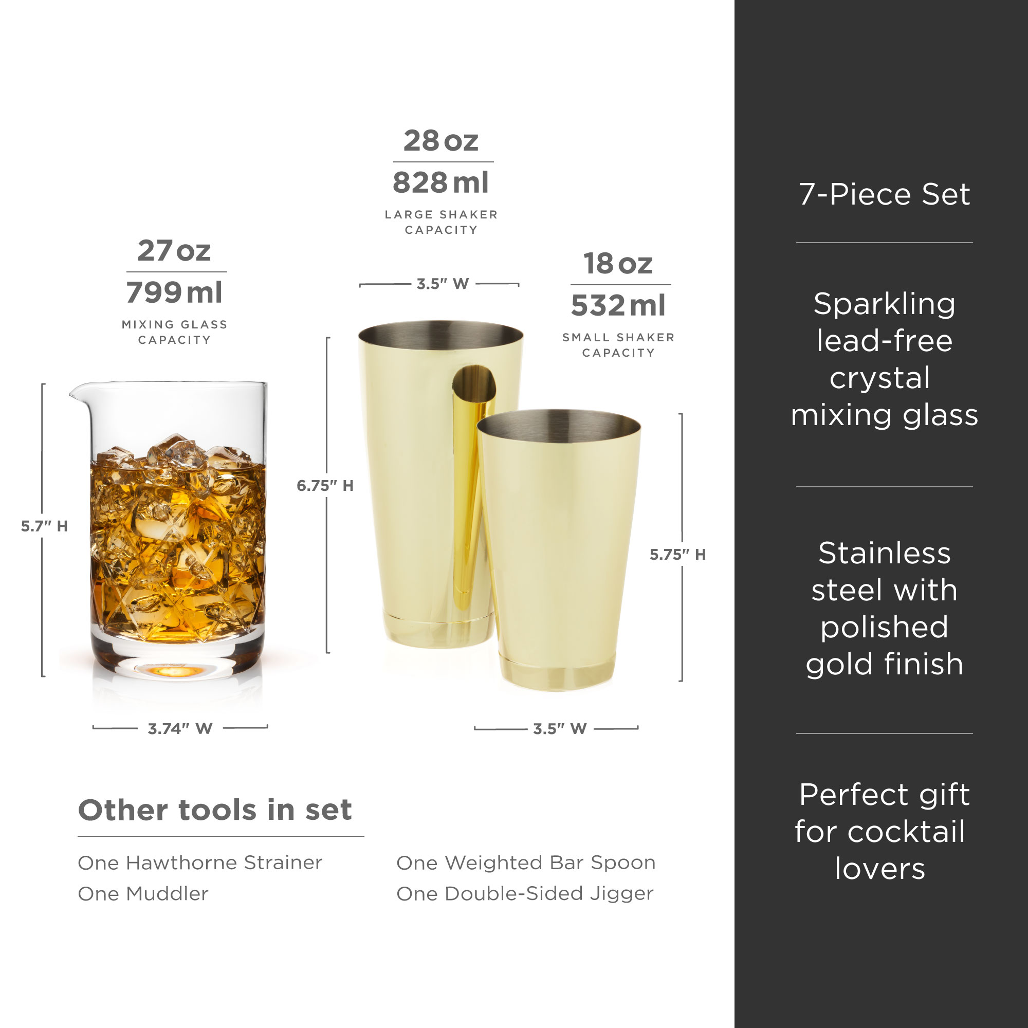 Viski® 7- Piece Bar Essentials Set 7