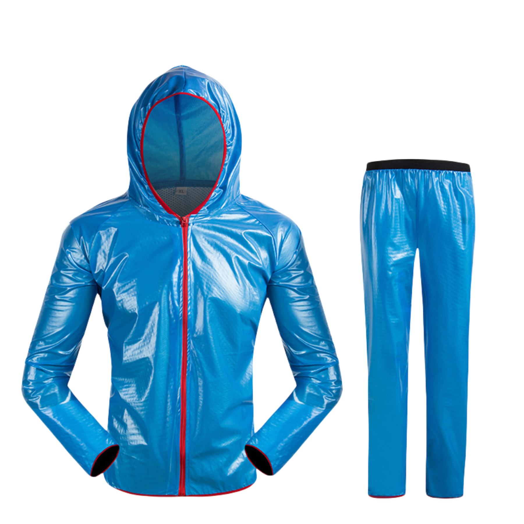 Breathable PU Raincoat Suit Reflective Poncho Jacket 9
