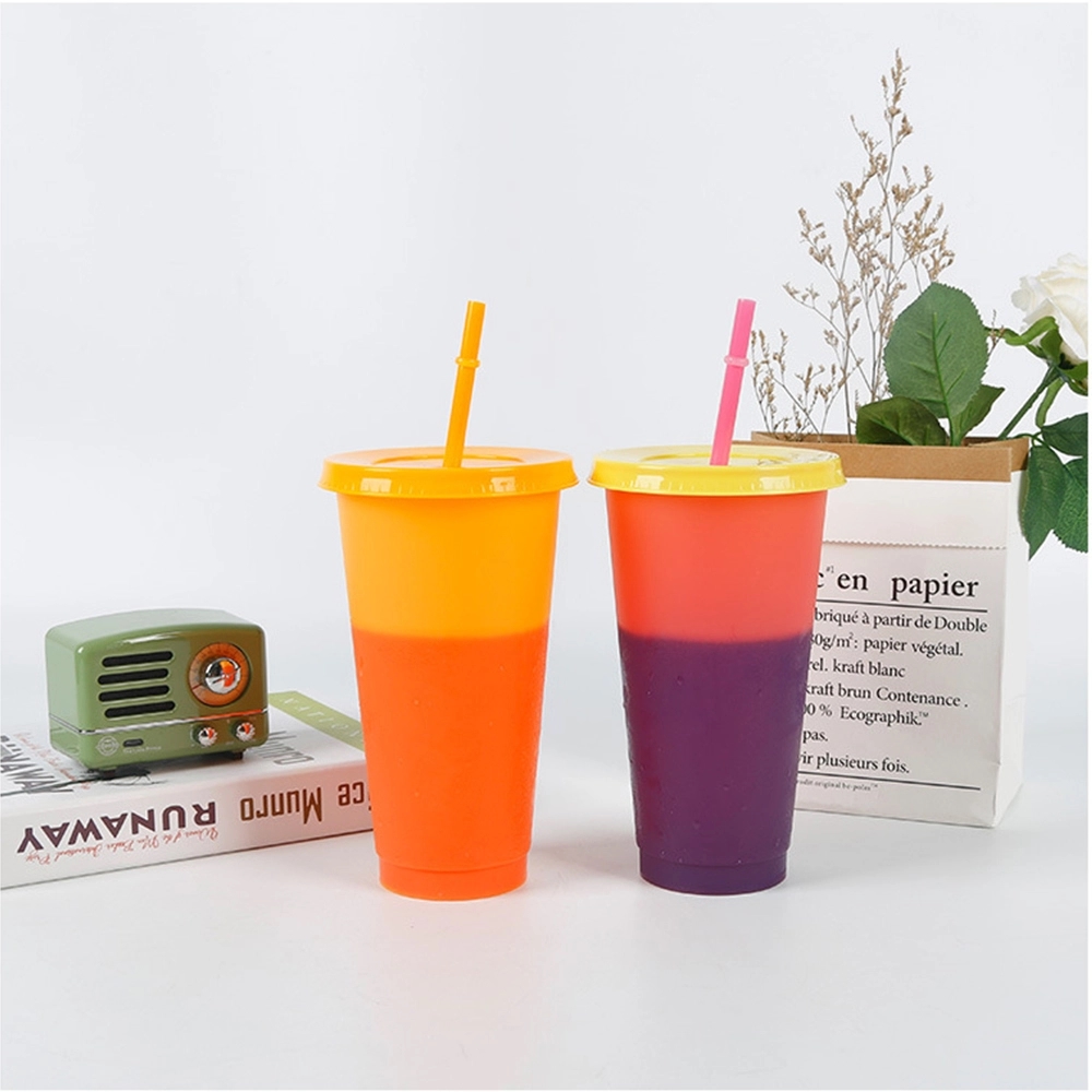 24oz Color Changing Reusable Straw Tumbler 12