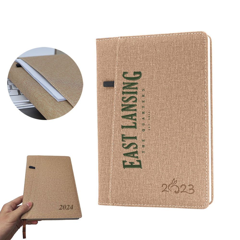 Fabric PUJournal Notebook with Pocket 1