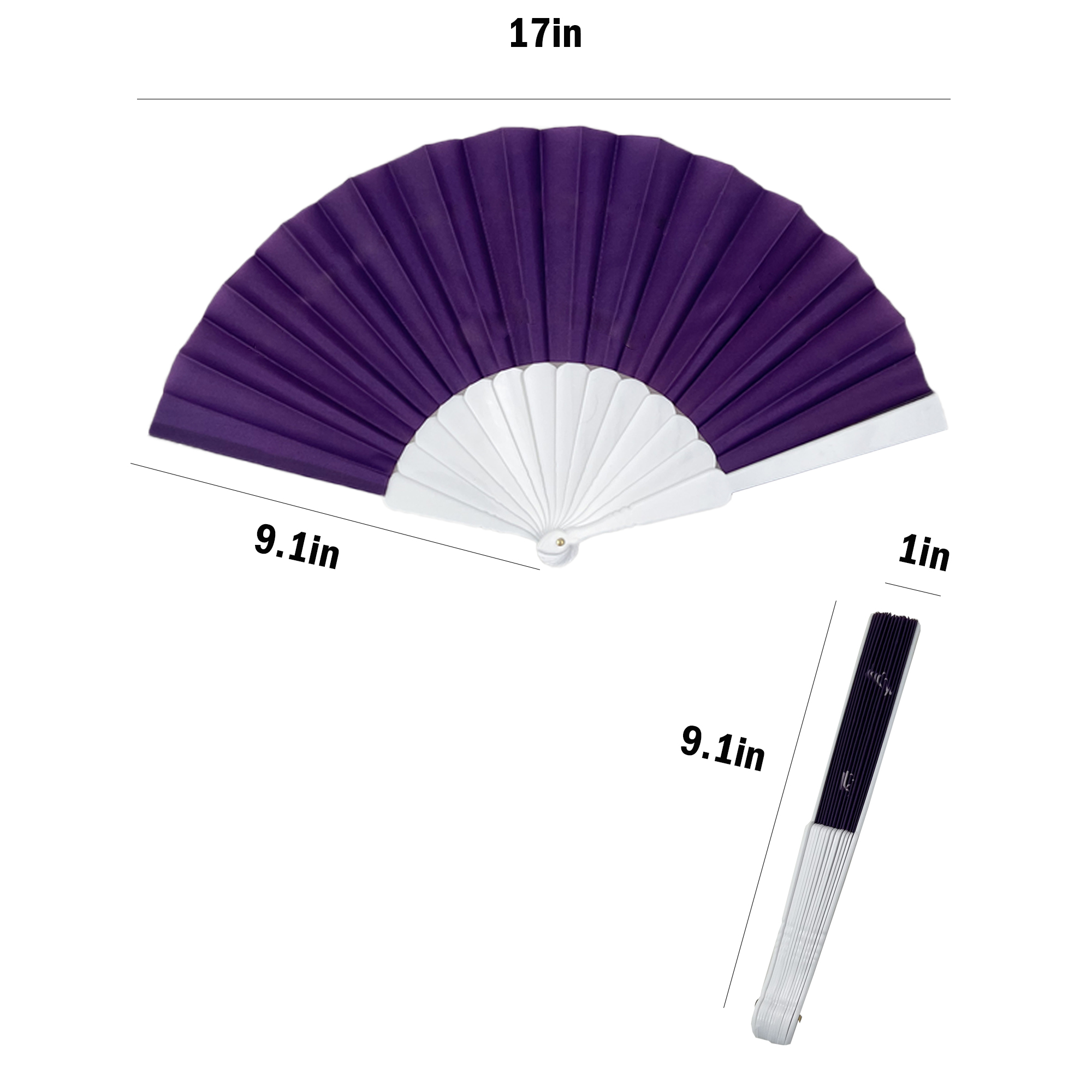 Elegant Foldable Bamboo & Polyester Hand Fan 3