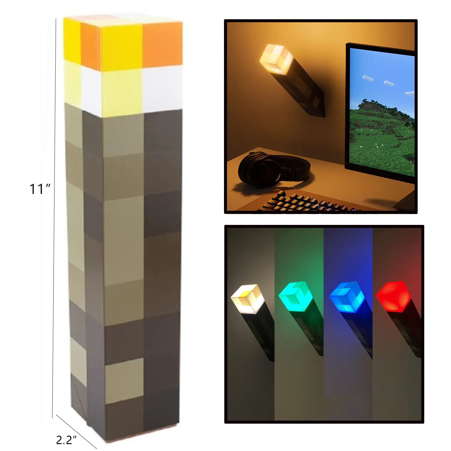 Minecraft Brownstone Torch Lamp 3