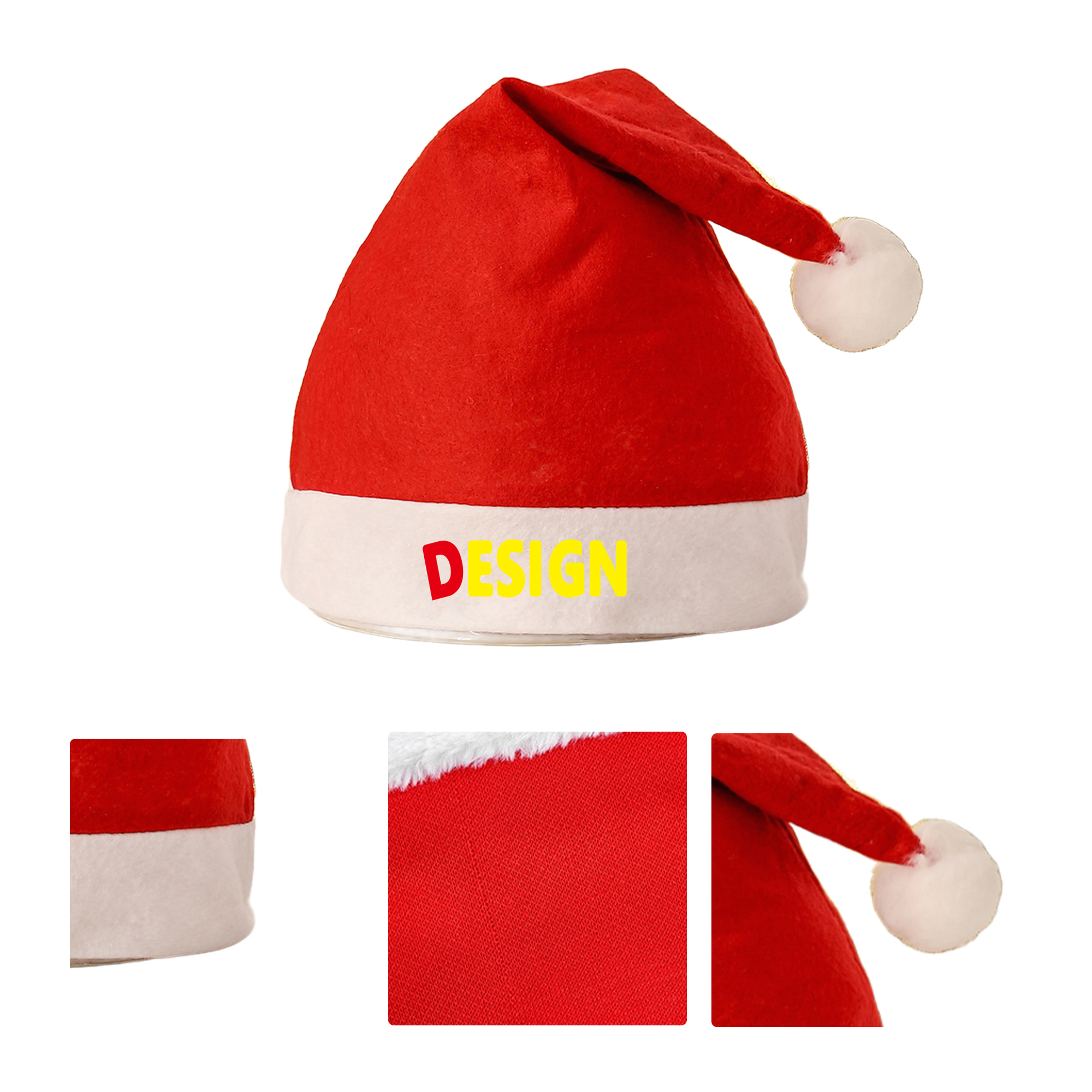 MOQ50 Children Cartoon Santa Hat Plush Trim Customization 1