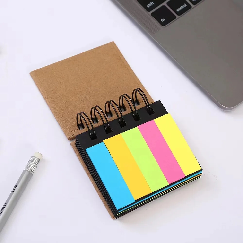 Custom 5-color Index Fluorescent Sticky Notes Coil Notepad 1