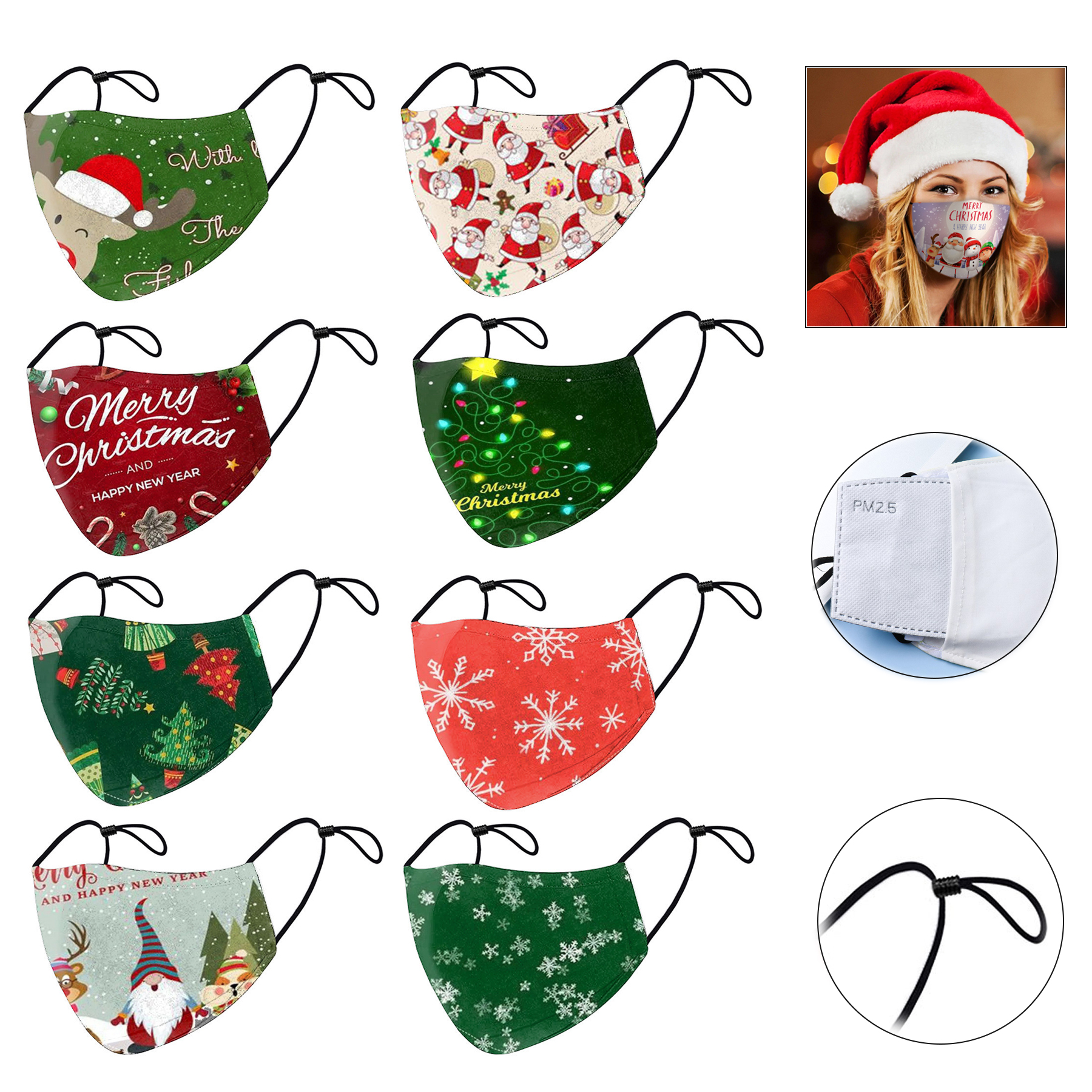 Adult 2 Layers Reusable Polyester Adjustable Mask 2