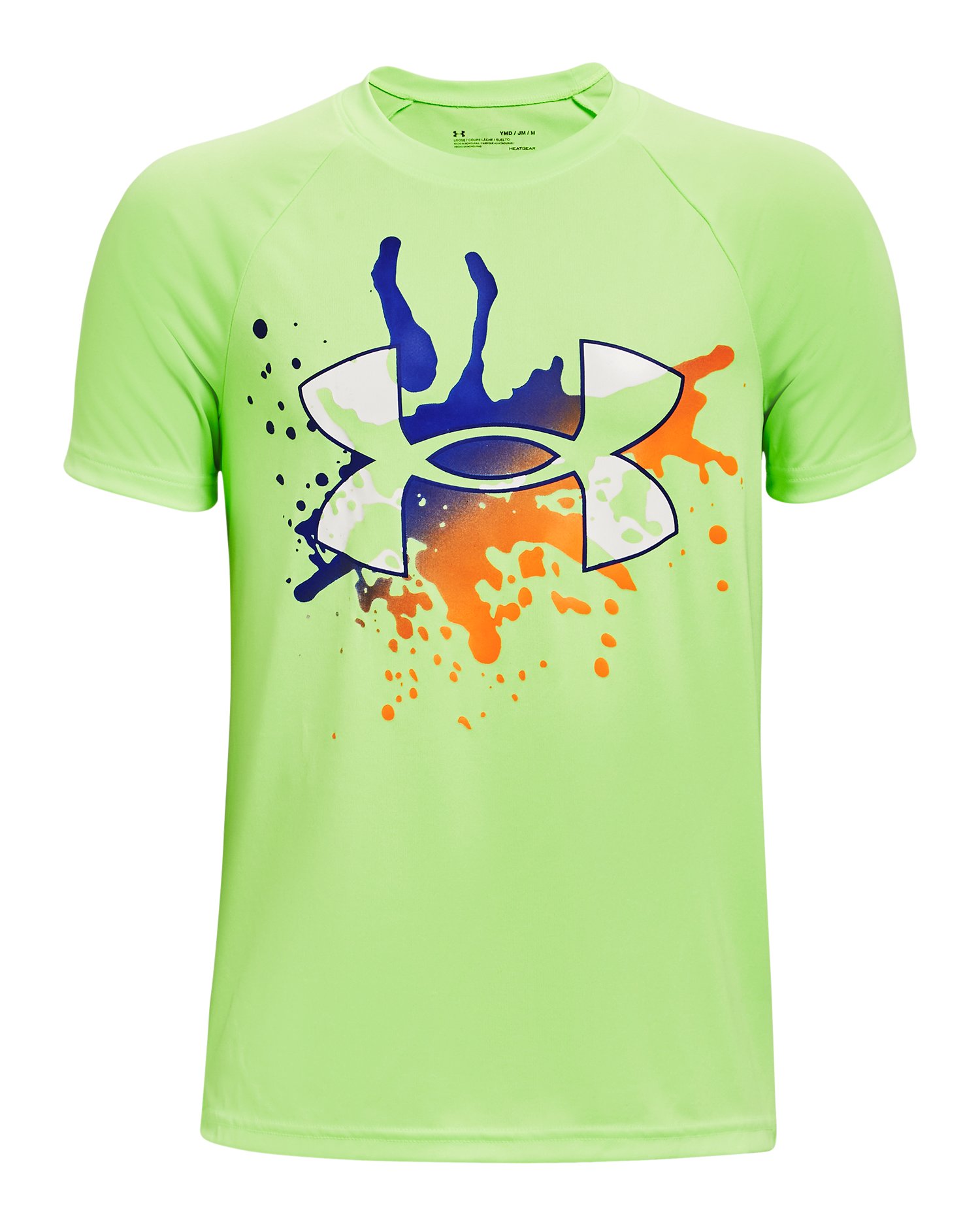 Boys' UA Tech Big Logo Splash Short Sleeve  4