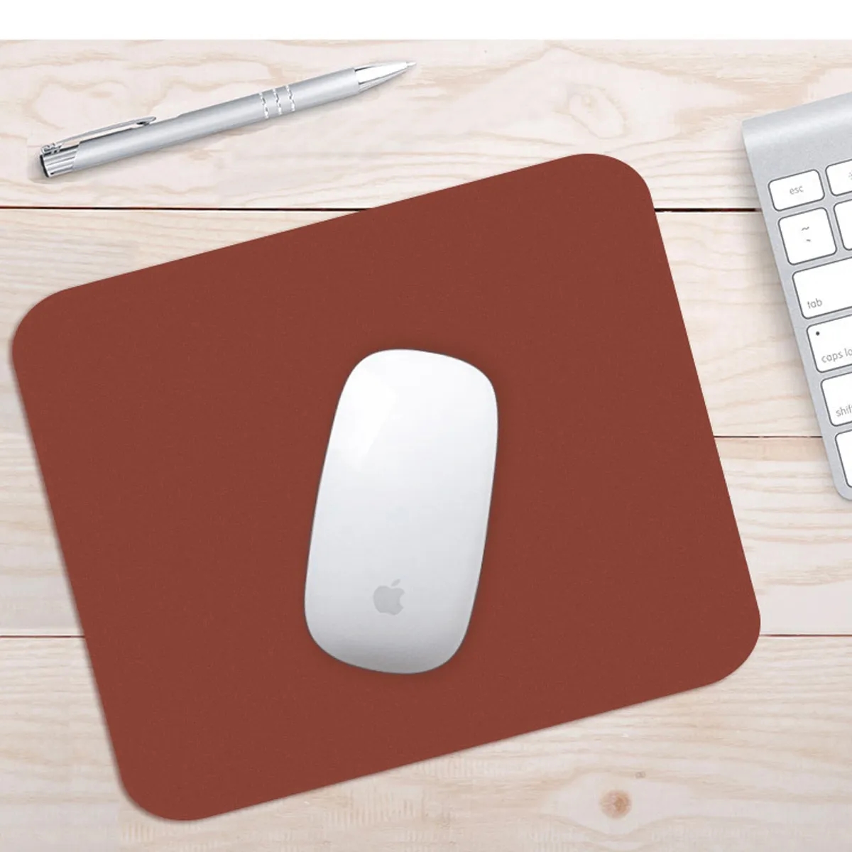 Reversible PU Leather Mouse Pad Small Waterproof 4
