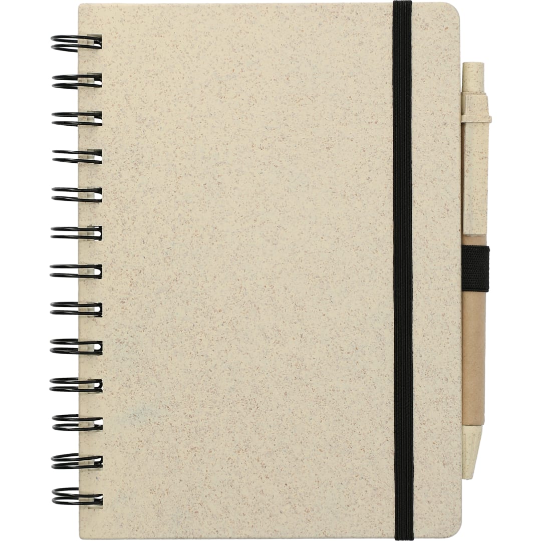 FSC® Mix 5" x 7" Wheat Straw Notebook with Pen 4