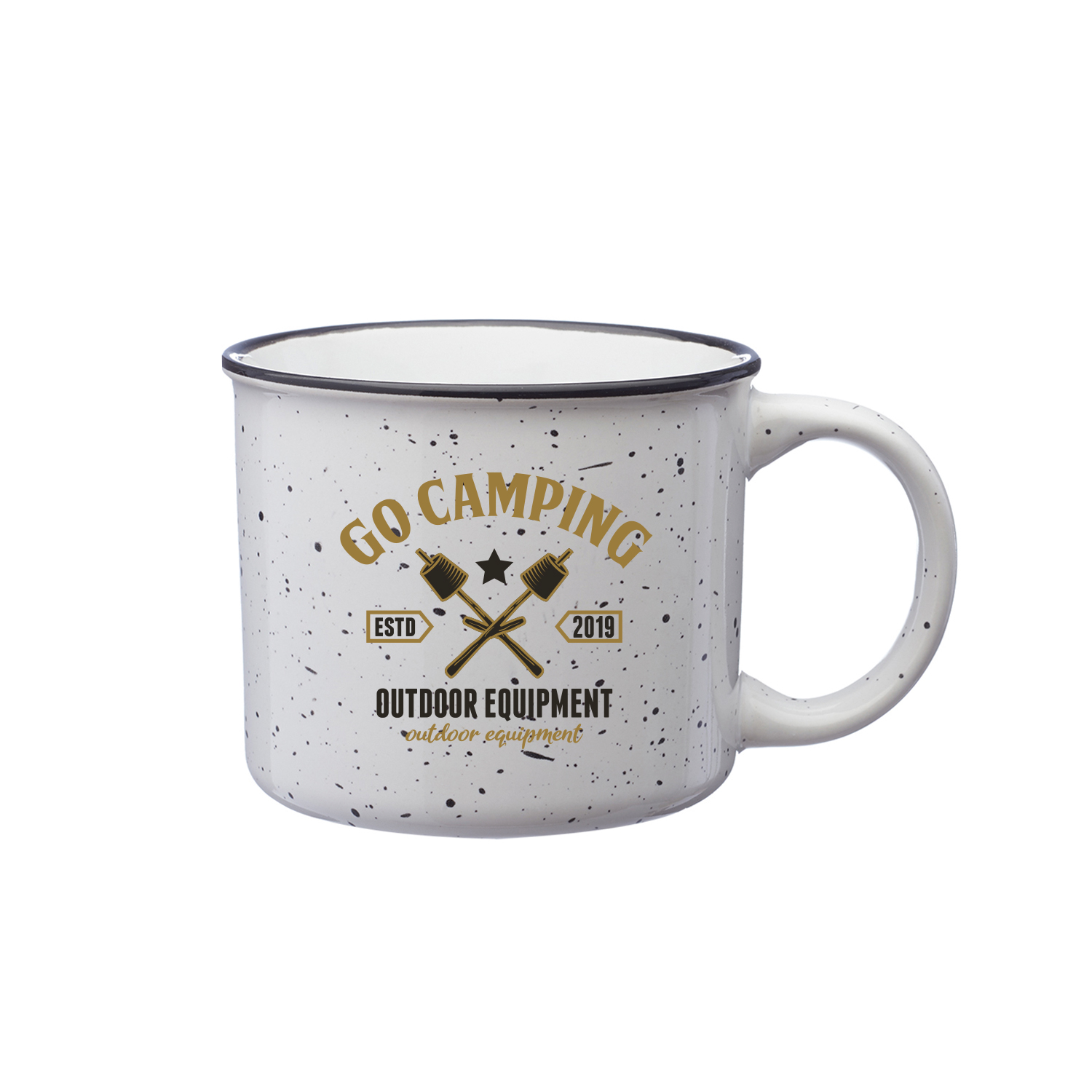 13 oz. Ceramic Campfire Custom Coffee Mug (2 Color Imprint) 8