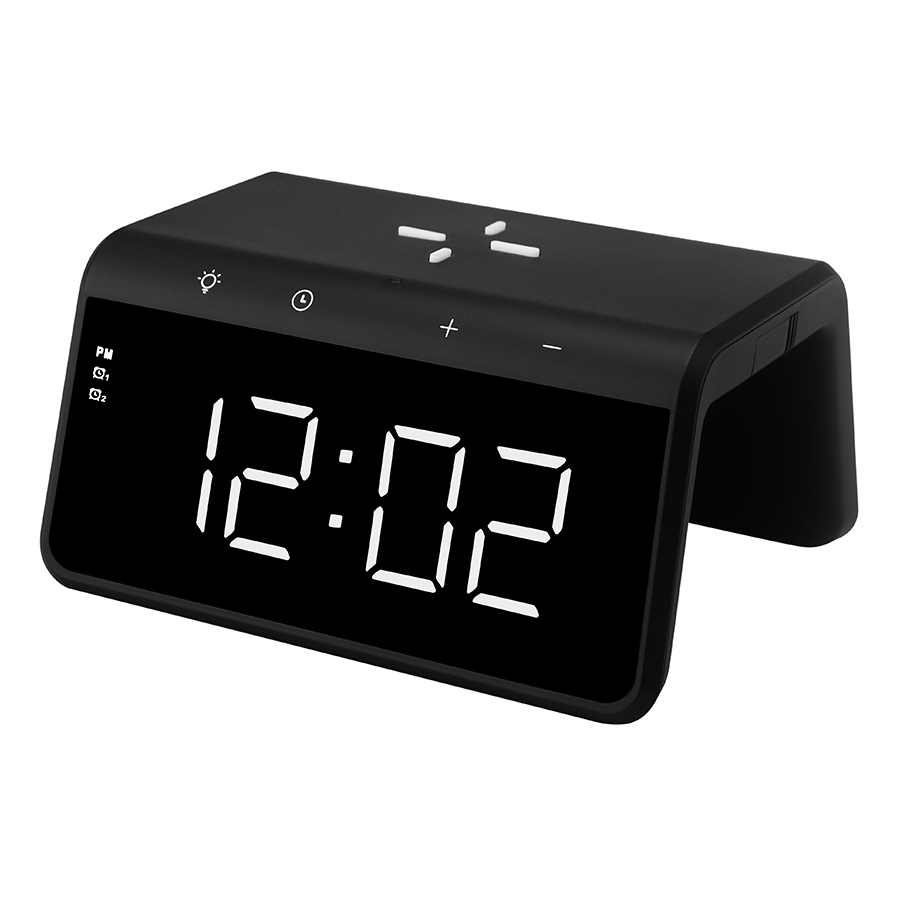 Digital Alarm Clock With Qi Certified 10W Wireless Charger A 10
