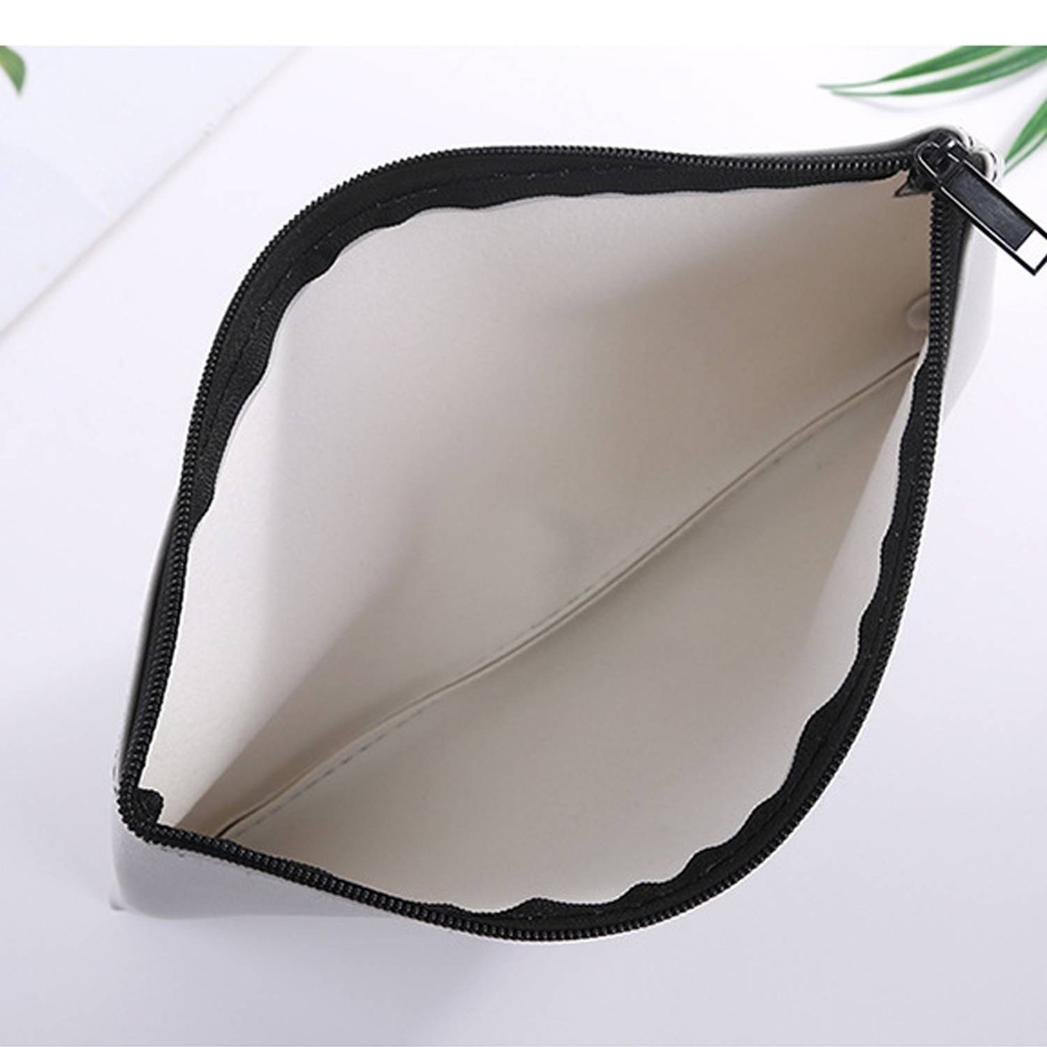 PU Leather Bill Cash Deposit Zipper Storage Bag 5