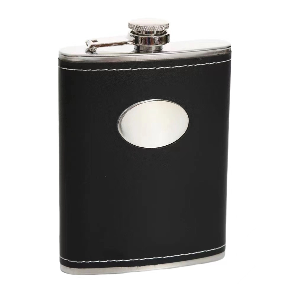 8 oz Stainless Steel Liquor Flask PU Surface 6