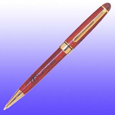 STANDARD ROSEWOOD PEN WITH GOLD PLATED FINDING 1