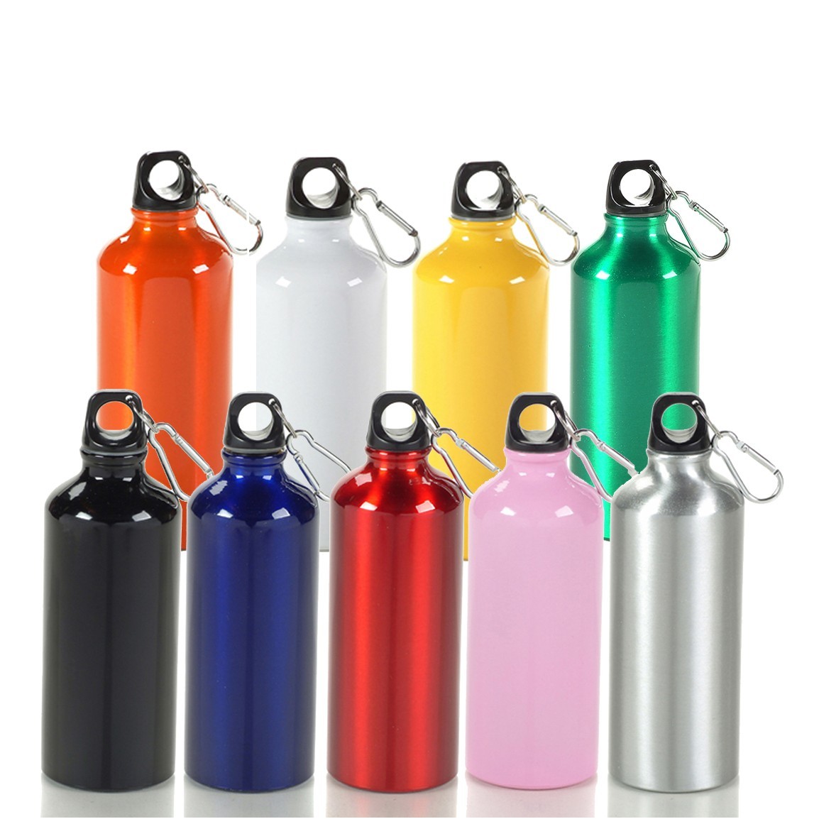 20 Oz Aluminum Sport Water Bottle W/ Carabiners Clip 2