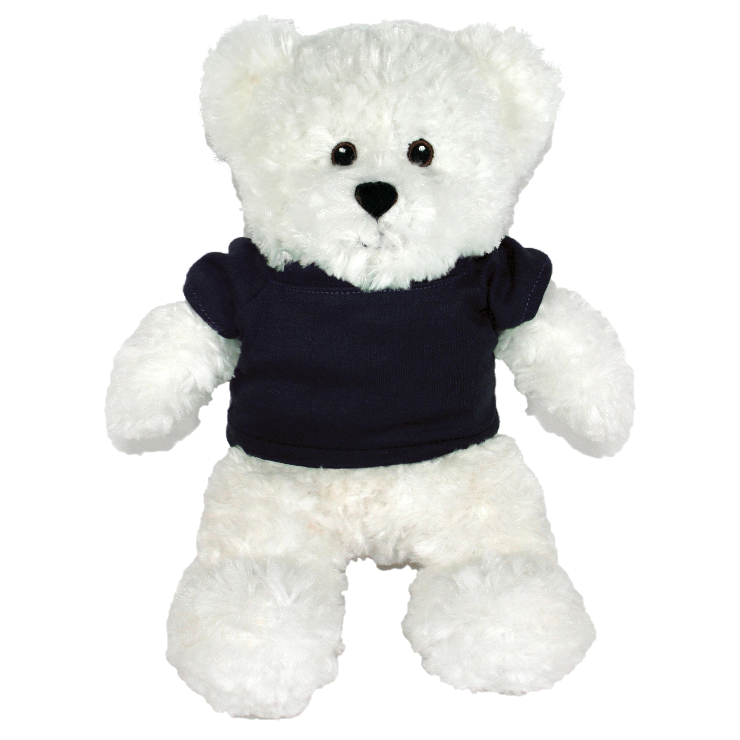 12" White Bear with Embroidered Eyes 16