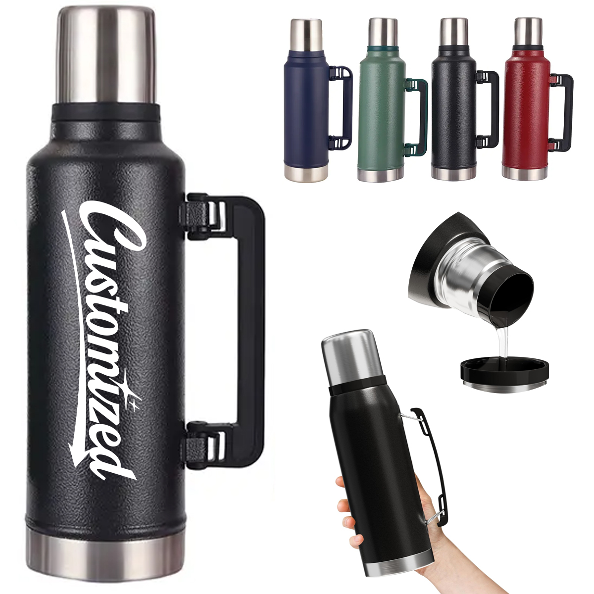 34oz Stainless Steel Vacuum Flask, custom water bottle with logo imprint 5
