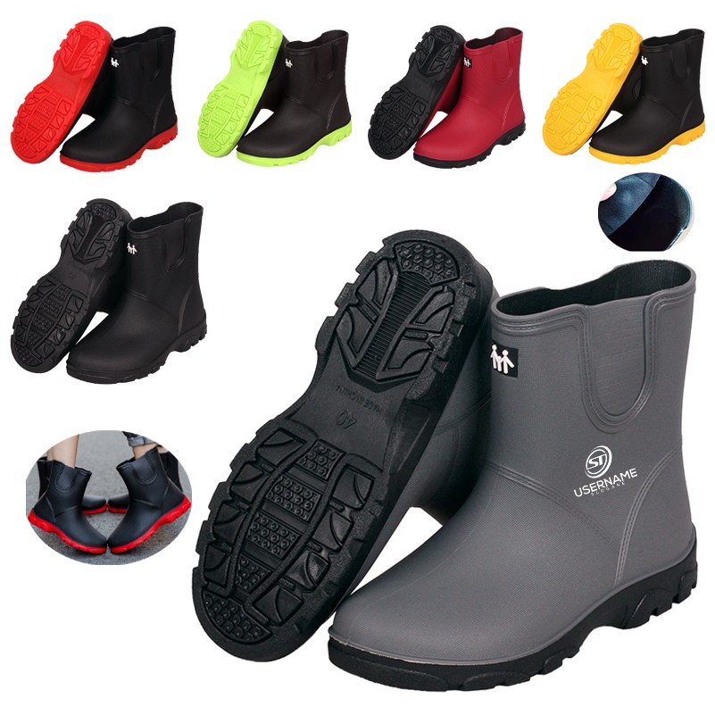 Rain Boots for Women Waterproof Garden Shoes Men Anti Slip Rubber Ankle Boots 2