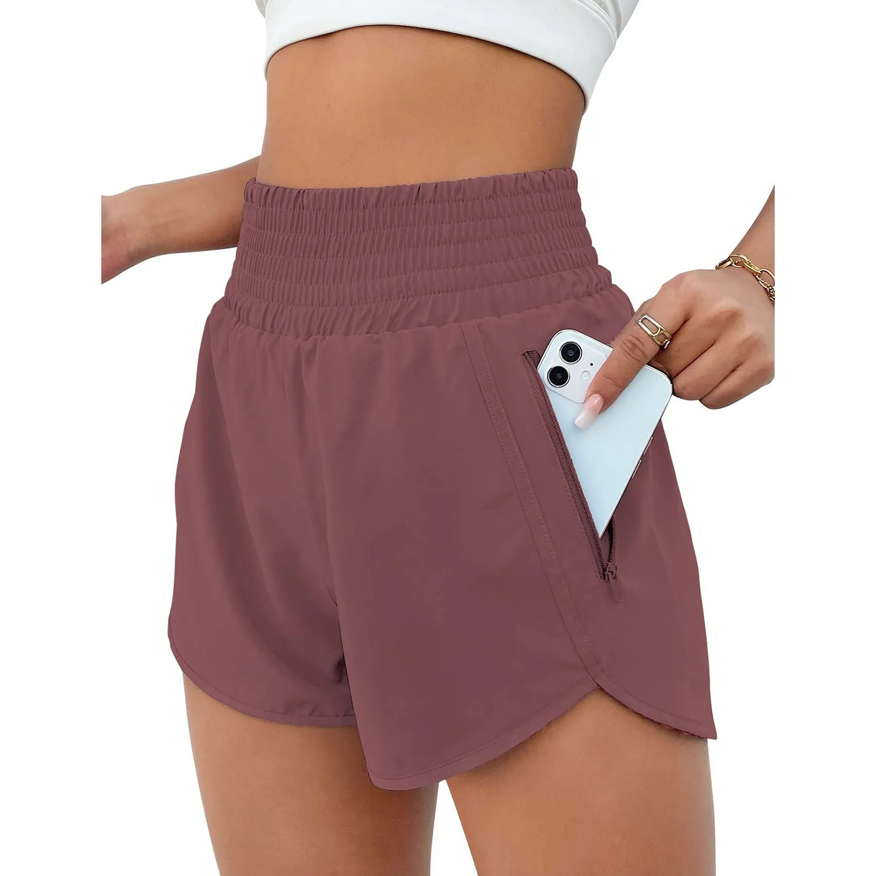 Women's Sports High-Waisted Running Pocket Shorts 9