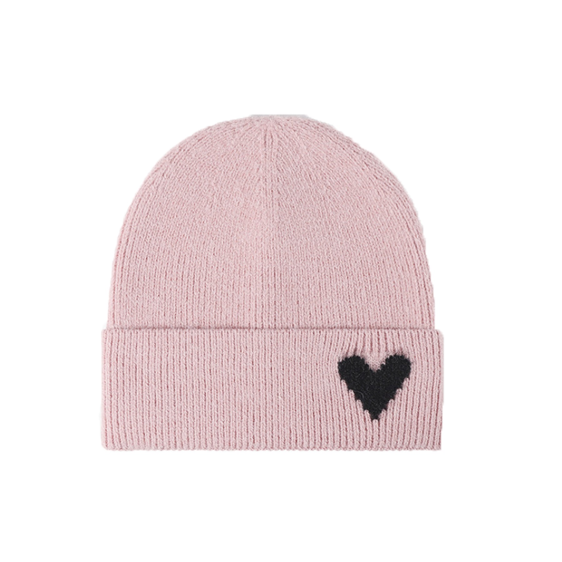 Love Heart Embroidery Knitted Beanie 4