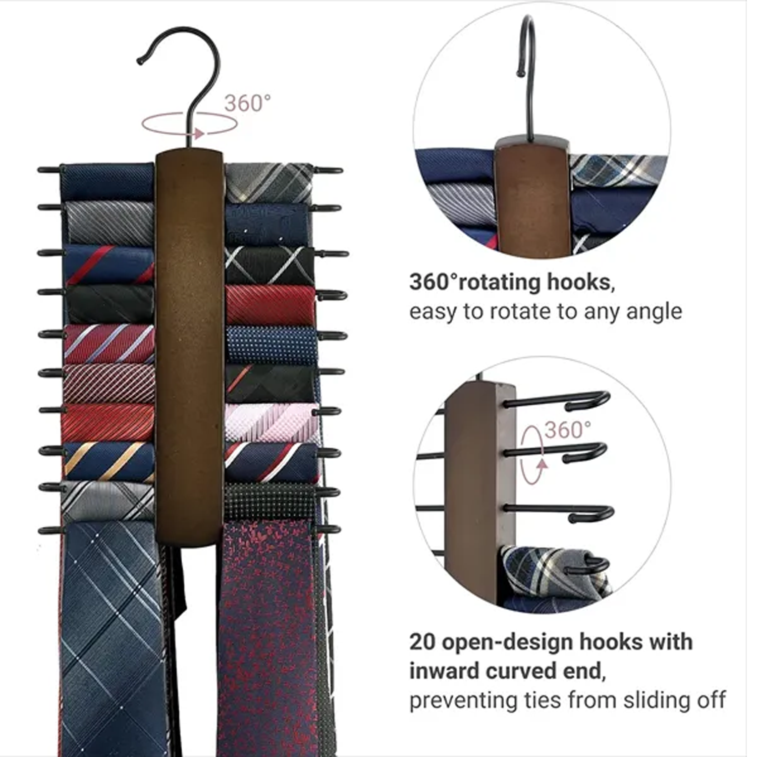 Solid Wood Multi-Functional Hanger 5