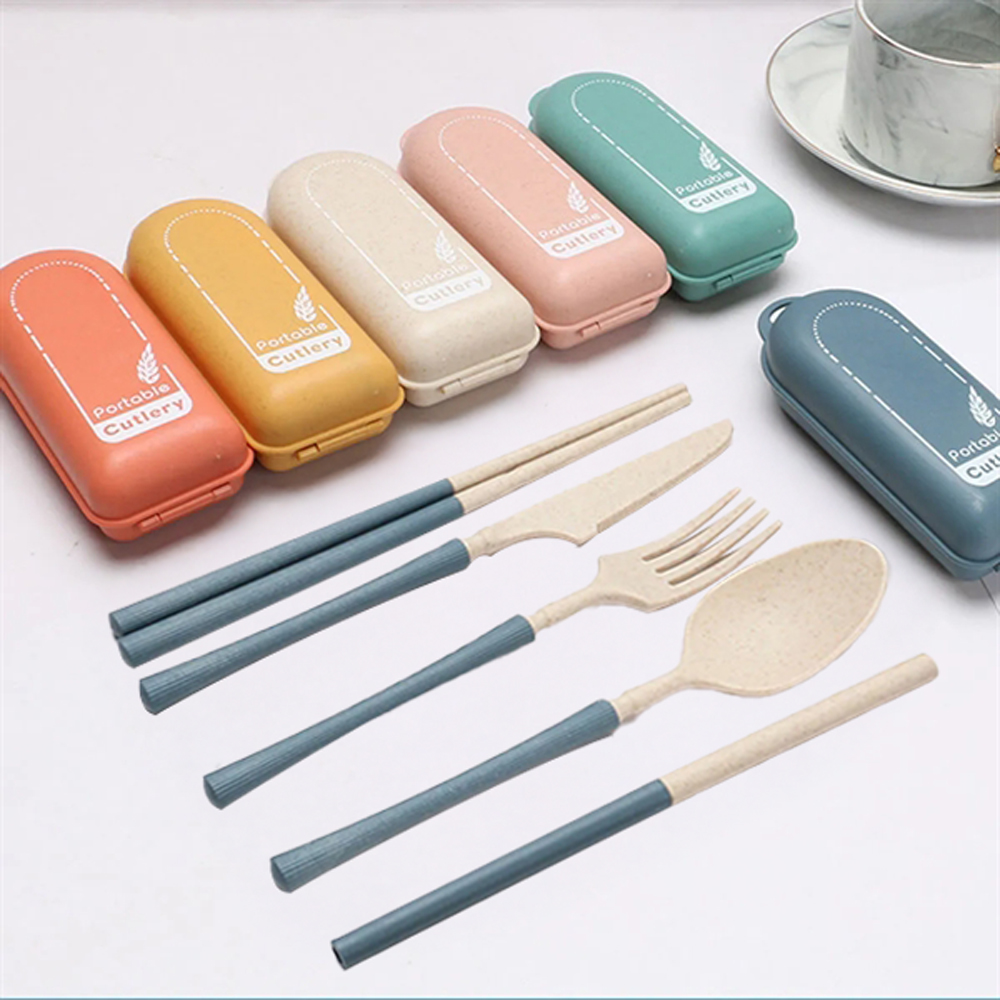Wheat-plastic Reusable Utensil Set 7PCS 1