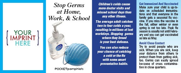 POCKET PAMPHLET - Stop Germs at Home, Work & School Pocket Pamphlet 1