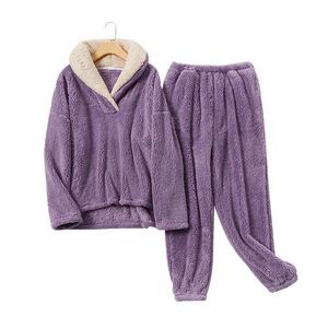 Women Autumn And Winter Flannel Pajamas Set 2