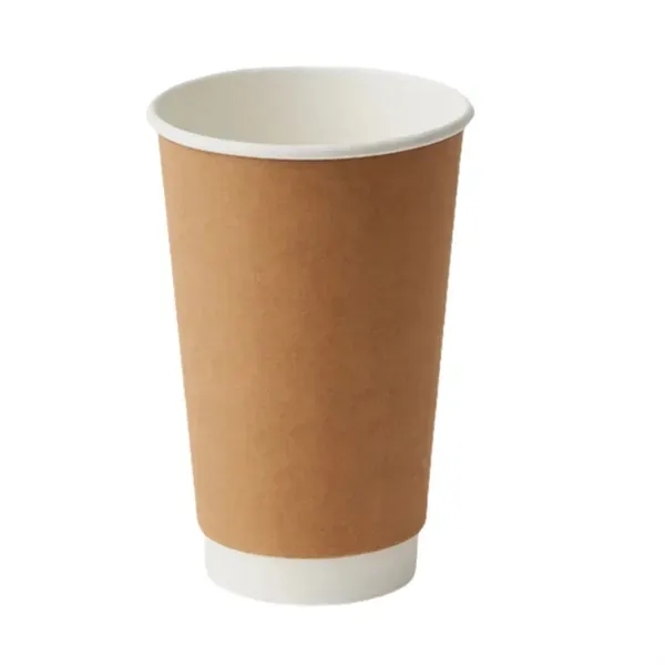 16 oz Double Wall Disposable Kraft Paper Coffee Cup 5