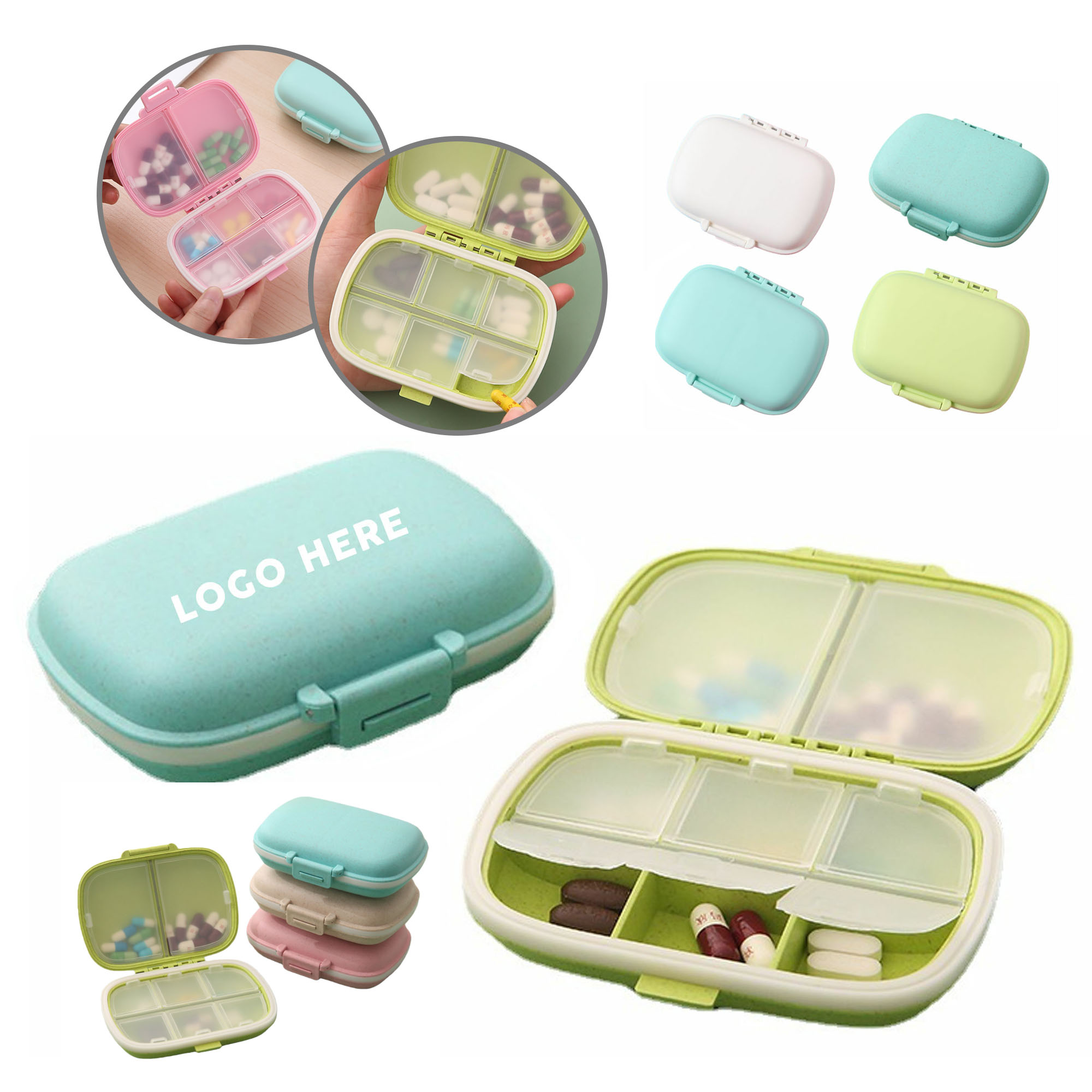 Compact Oval Pill Storage Box with Dual Compartments 2