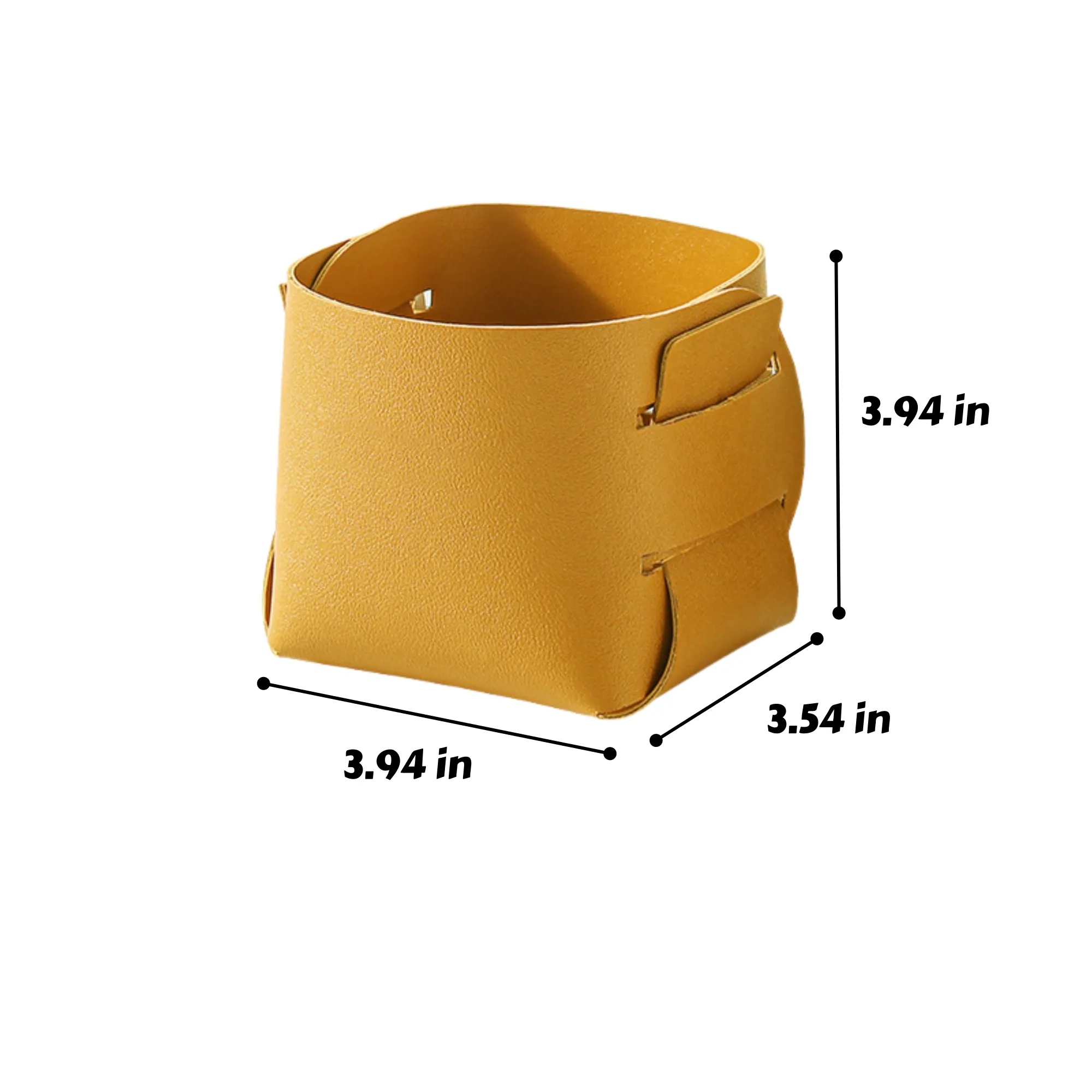Foldable PU Leather Organizer Bin Desk Tray 4
