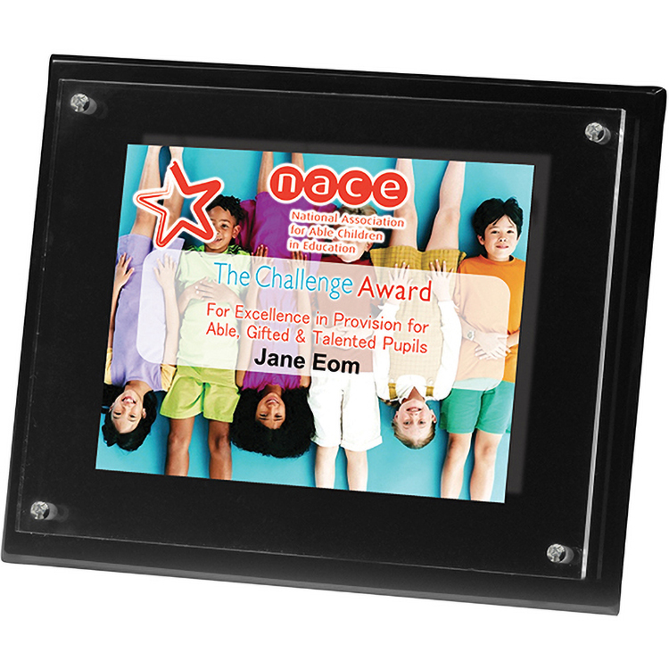 2 Panel Black Radiant Plaque (8"x 10"x 3/8") (PhotoImage)