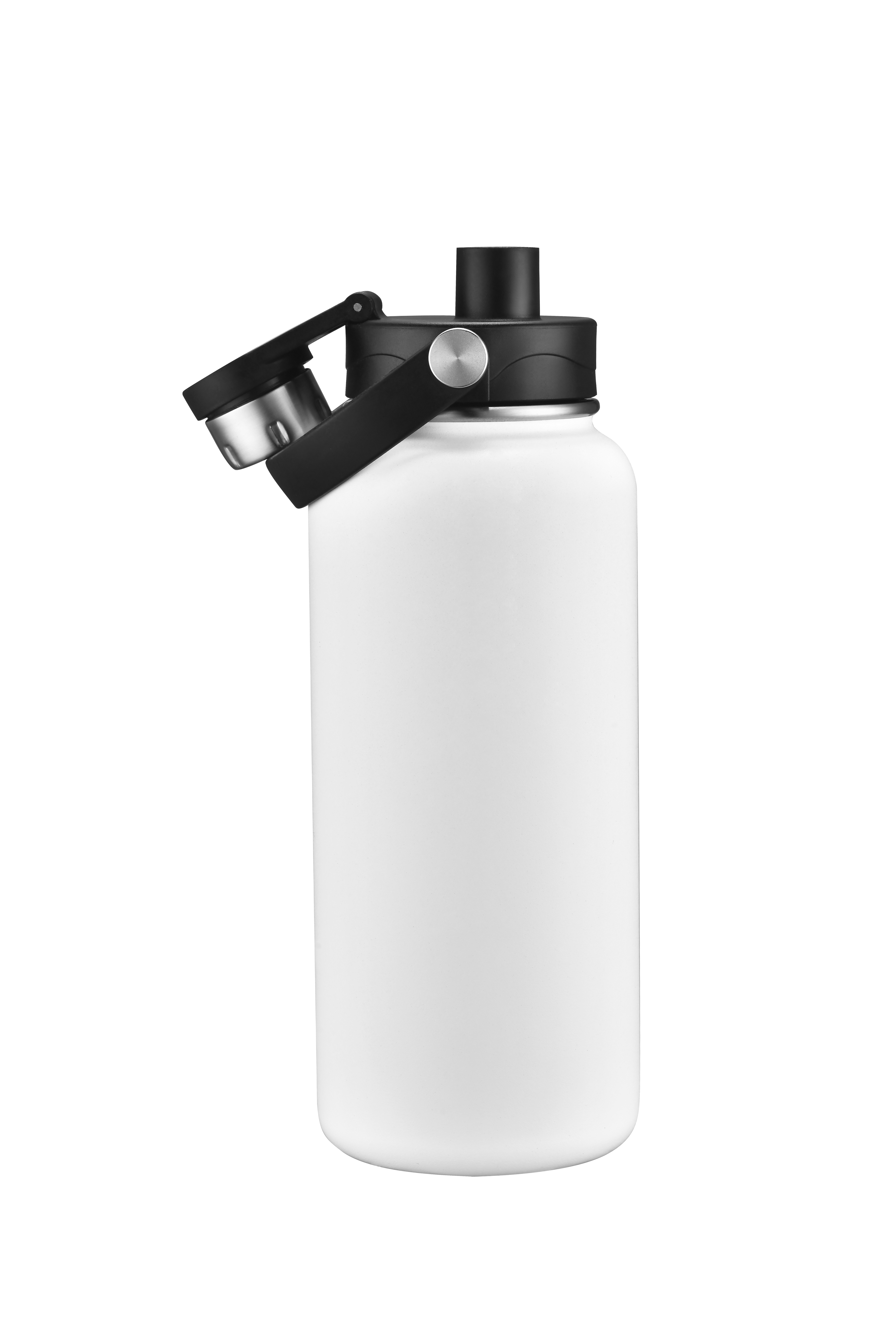 Endura 34 oz White Vacuum Water Bottle, custom water bottle with logo imprint 2