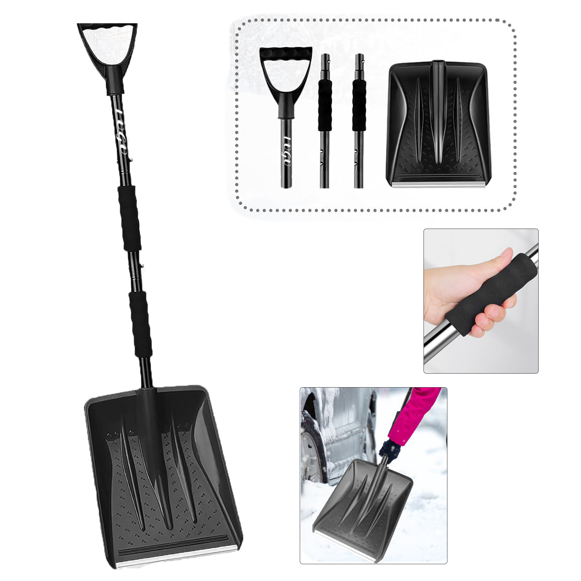 Stainless Steel Detachable Snow Shovel 2